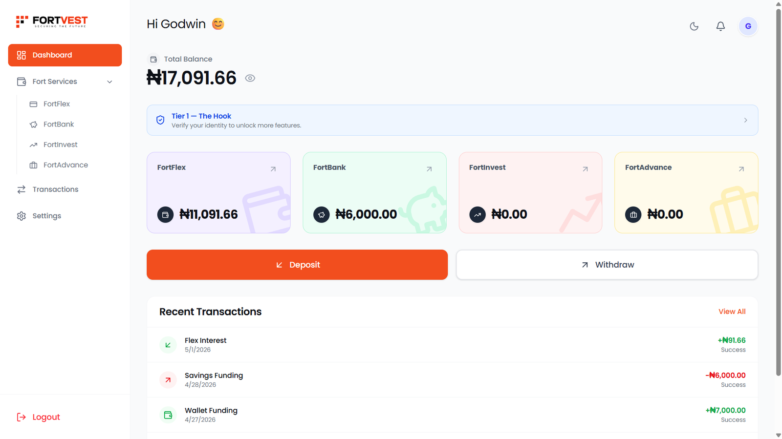 Fortvest Dashboard